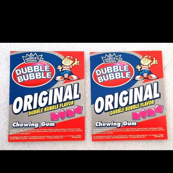 2 Original Dubble Bubble Candy Gum Machine Vending Display Card 2000s NOS NEW - Picture 2 of 5